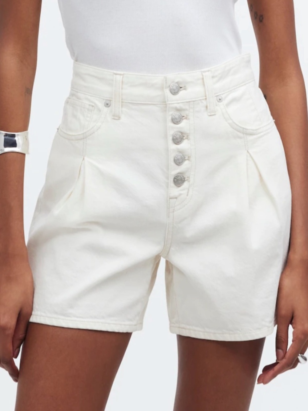 Madewell White 90s High-Waist Jean Shorts Women’s Size 29 | Classic Summer